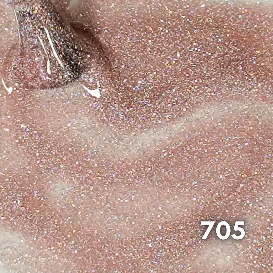 Texture del semipermanente Color Superglitter 705 8ml